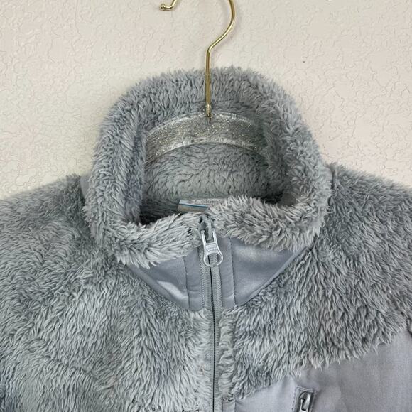 COLUMBIA Fill Zip Fuzzy Gray Jacket Size S - Picture 6 of 9